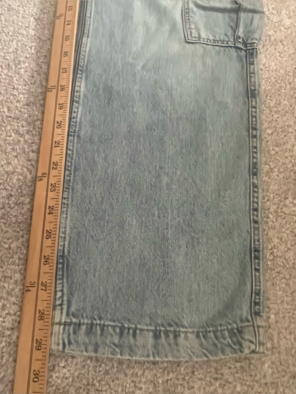 Aeropostale Light Wash Low Rise Denim Cargo Pants Y2K Juniors Size Large - Picture 7 of 9
